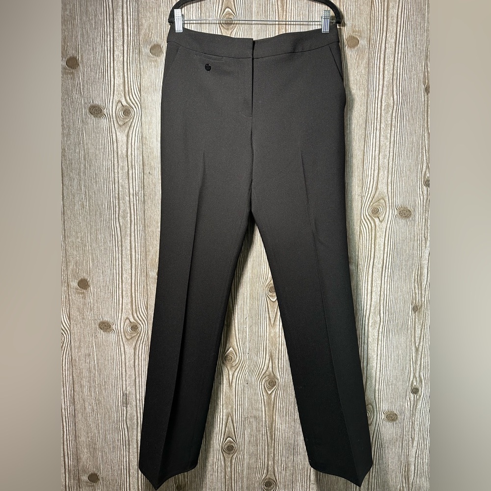Karl Lagerfeld Paris Black Mid Rise Wide Leg Pants Sz 6